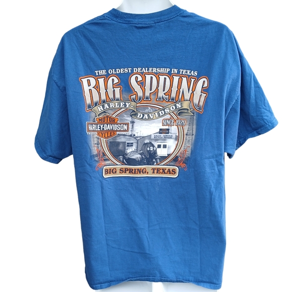 Men's Harley Davidson S/S Royal Blue XL T-Shirt Big Spring Texas - Picture 8 of 8
